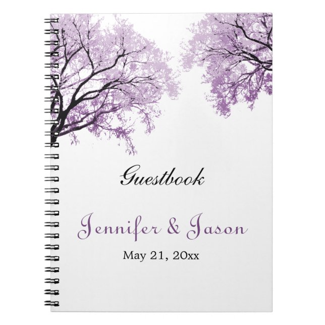 Pastel Purple Trees Notebook - Guestbook (Front)