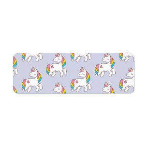 Pastel Purple Unicorn Pattern Label