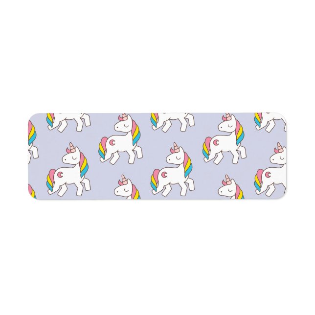 Pastel Purple Unicorn Pattern Label (Front)