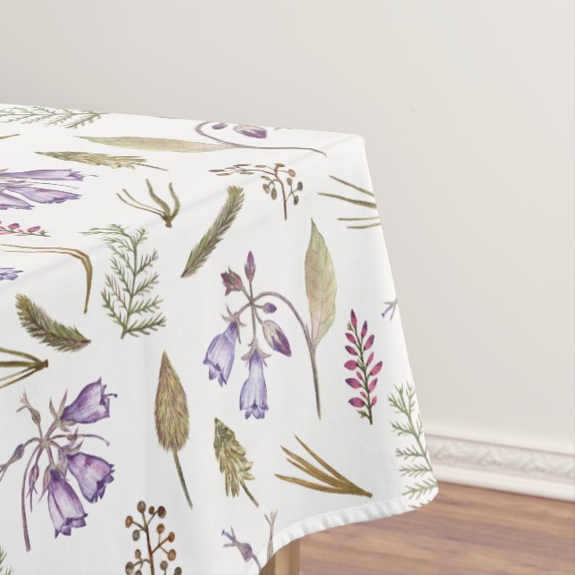 Pastel Purple Violet Floral Garden Botanical Party Tablecloth (In Situ)