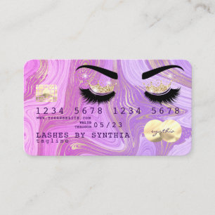 pastel purple violet marble Credit Card Lashes