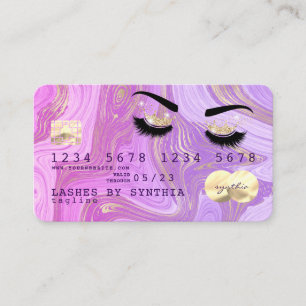 pastel purple violet marble Credit Card Lashes