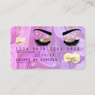 pastel purple violet marble Credit Card Lashes