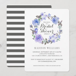 Pastel Purple Watercolor Floral Bridal Shower Invitation