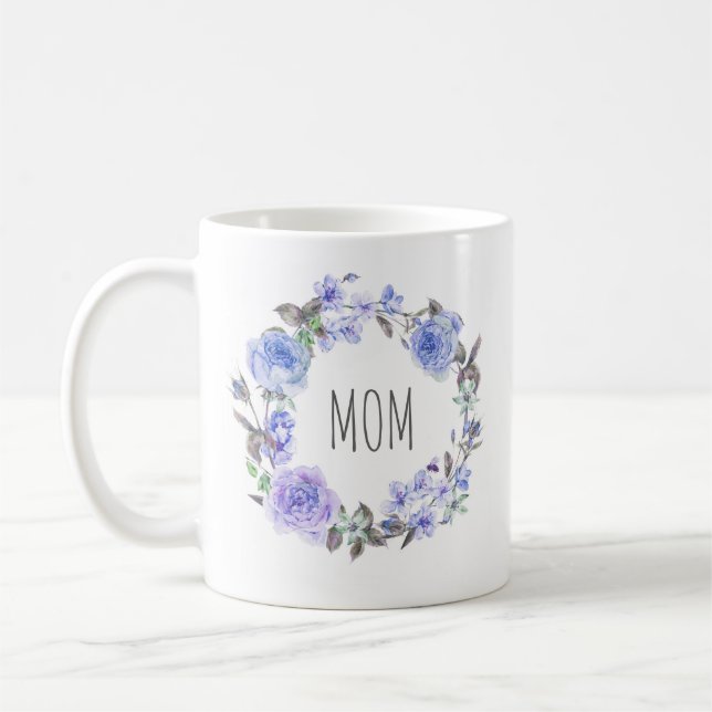 Pastel Purple Watercolor Floral | Mother's Day Coffee Mug (Left)