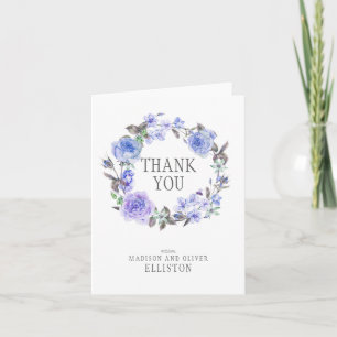 Pastel Purple Watercolor Floral    Thank You Card