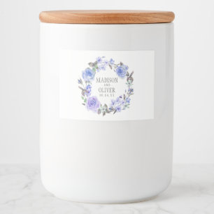 Pastel Purple Watercolor Floral   Wedding Food Label