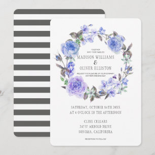 Pastel Purple Watercolor Floral Wedding Invitation