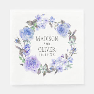 Pastel Purple Watercolor Floral Wedding Napkin