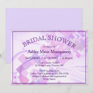 Pastel Purples Confetti Style Bridal Shower  Invitation