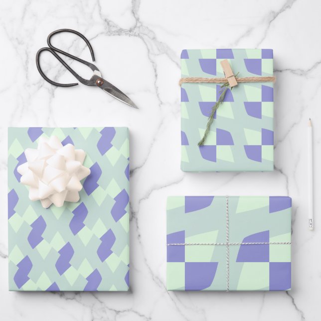 Pastel Purpliana 4 pattern Wrapping Paper Sheet (Front)