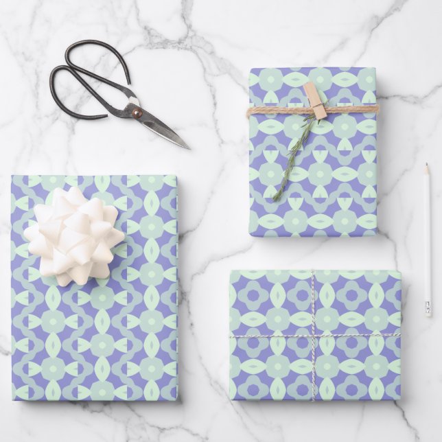 Pastel Purpliana 7 pattern Wrapping Paper Sheet (Front)
