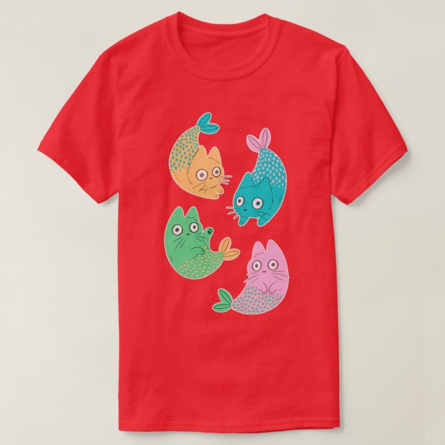 Pastel Purrmaids T-Shirt (Design Front)
