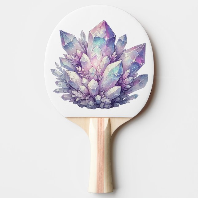Pastel Quartz Cluster Ping Pong Paddle (Front)