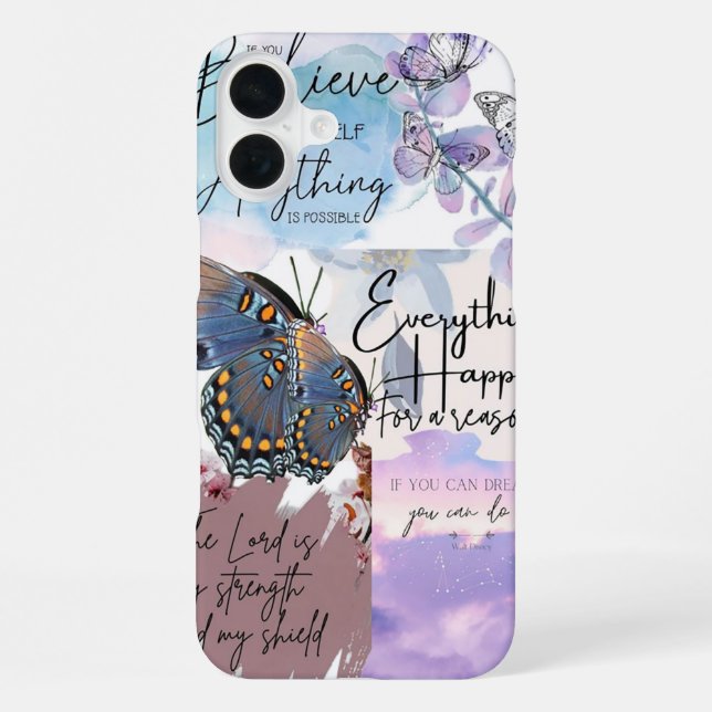 Pastel Quote Collage  iPhone Case (Back)