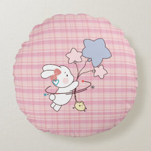 Pastel Rabbit Throw Pillow