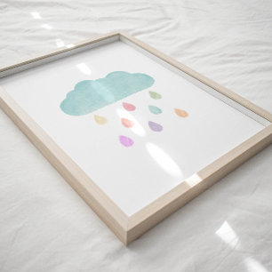 Pastel rain and cloud poster