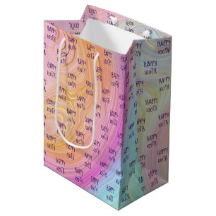 Pastel Rainbow 100th Birthday Medium Gift Bag