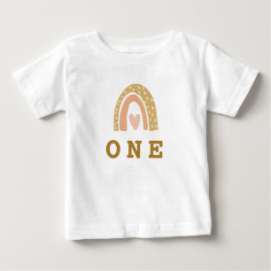 Pastel Rainbow 1st Birthday Girl Baby T-Shirt