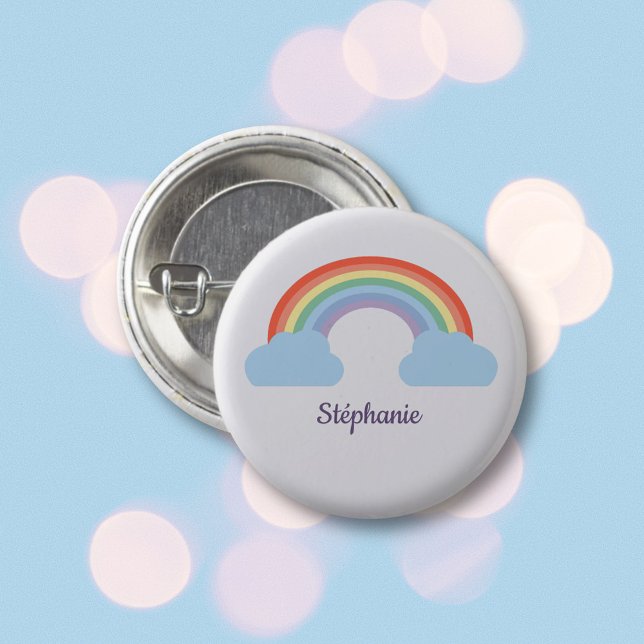 Pastel Rainbow 3 Cm Round Badge (Pastel Rainbow Button)