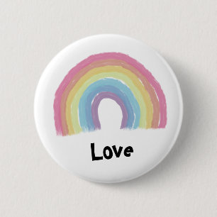 Pastel rainbow  6 cm round badge