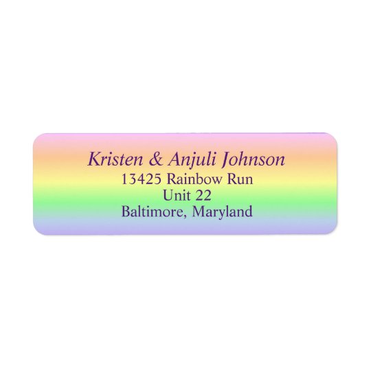 Pastel Rainbow Address Labels Zazzle.co.uk