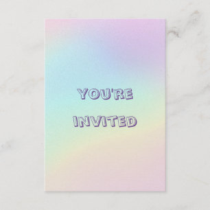 Pastel Rainbow Aesthetic Birthday Party Invitation