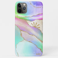 *~* Pastel Rainbow Agate Gold Sun Rays Star Dust