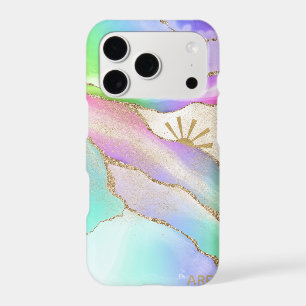 *~* Pastel Rainbow Agate Sun Rays Gold Star Dust