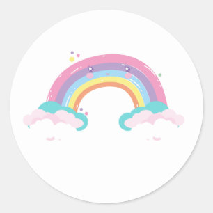 Pastel rainbow and clouds sticker