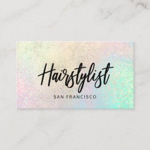 pastel rainbow and FAUX gold foil effect texture Business Card
