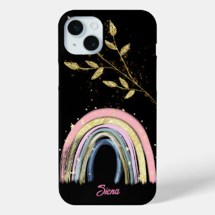 Pastel Rainbow And Gold Plant  iPhone 15 Mini Case
