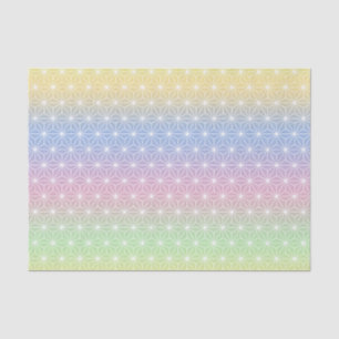 Pastel Rainbow Asanoha Geometric Stars Pattern Tissue Paper