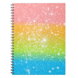 Pastel Rainbow Astral Glitter Notebook
