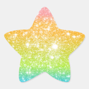 Pastel Rainbow Astral Glitter Star Sticker