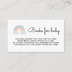 Pastel Rainbow Baby Shower Books for Baby Insert