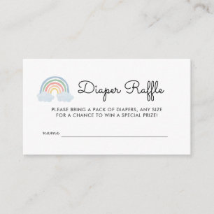 Pastel Rainbow Baby Shower Diaper Raffle Tickets Enclosure Card