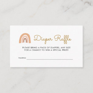 Pastel Rainbow Baby Shower Diaper Raffle Tickets Enclosure Card