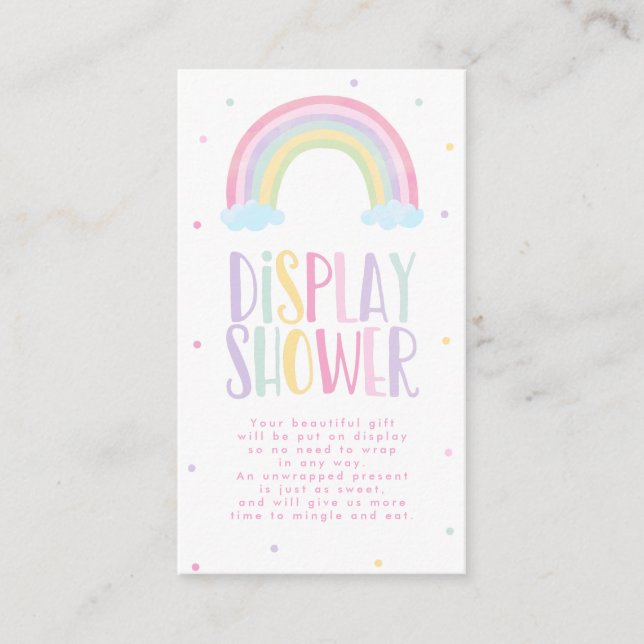 Pastel Rainbow Baby Shower Display Shower Enclosure Card (Front)