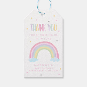 Pastel Rainbow Baby Shower Favour Gift Tags