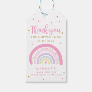 Pastel Rainbow Baby Shower Favour Gift Tags