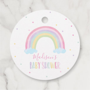 Pastel Rainbow Baby Shower Gift Favour Tags