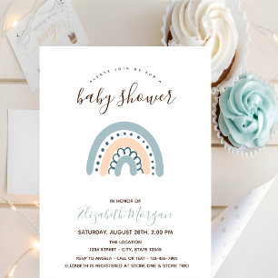 Pastel Rainbow Baby Shower Invitation