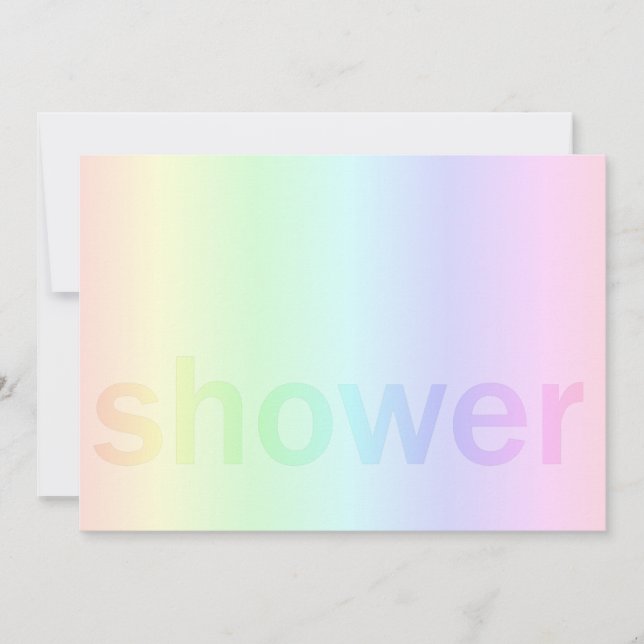 Pastel Rainbow Baby Shower Invitation (Front)