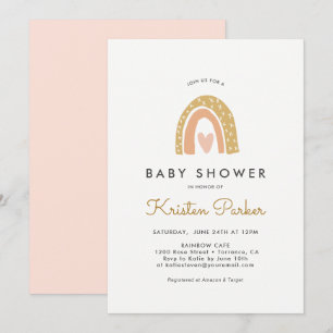 Pastel Rainbow Baby Shower Invitation Cards