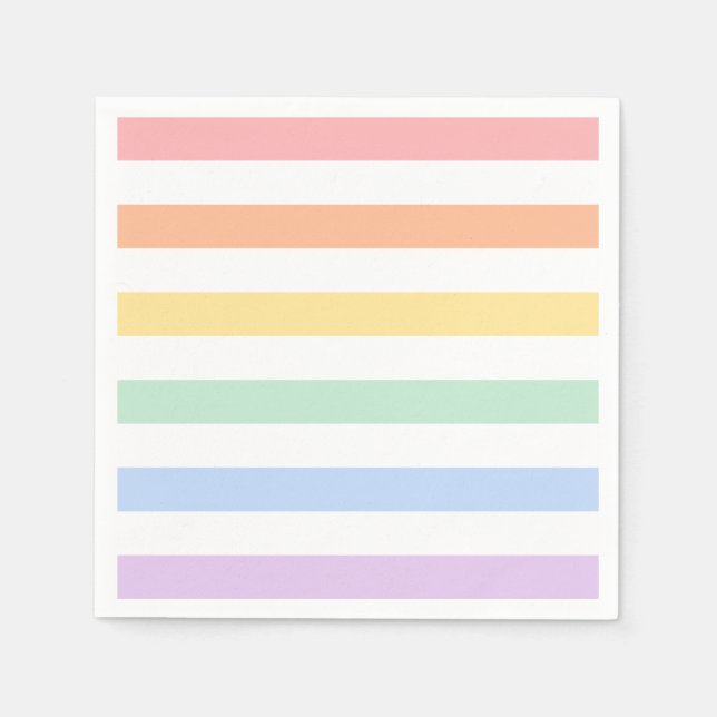 Pastel Rainbow Baby Shower or Birthday  Napkin (Front)