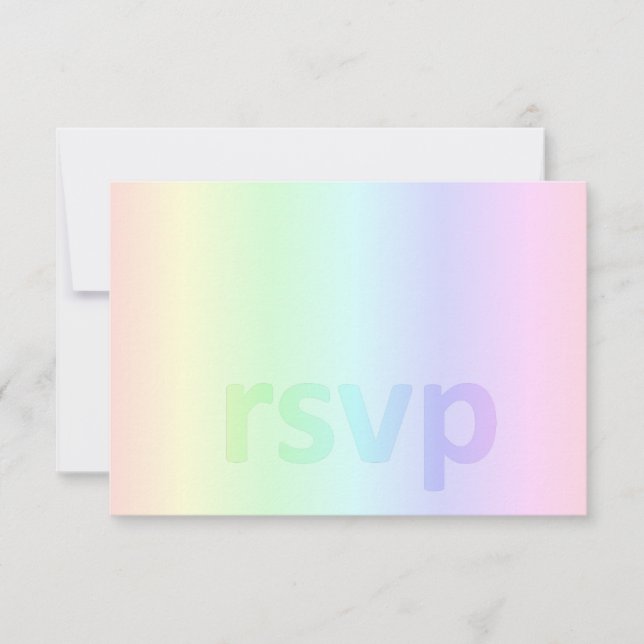 Pastel Rainbow Baby Shower RSVP (Front)