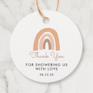 Pastel Rainbow Baby Shower Thank You Favour Favour Tags