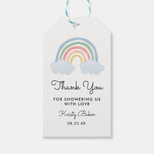 Pastel Rainbow Baby Shower Thank You Favour Gift T Gift Tags