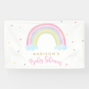Pastel Rainbow Baby Shower Welcome Banner